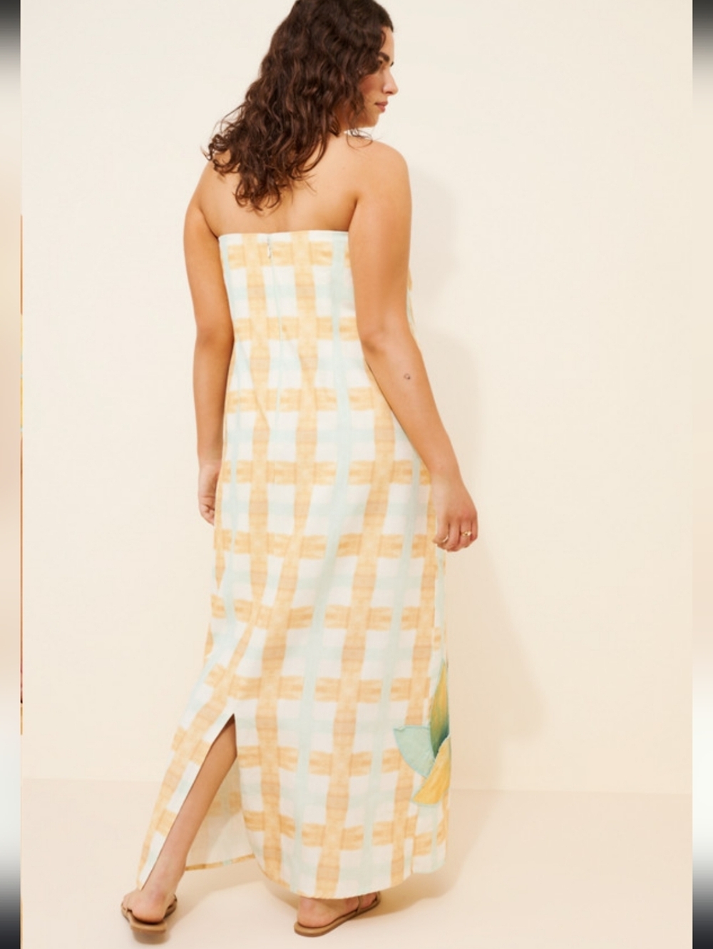 Anthropologie Sleeveless Maxi Dress with Blue Floral Print - Picture 4 of 8